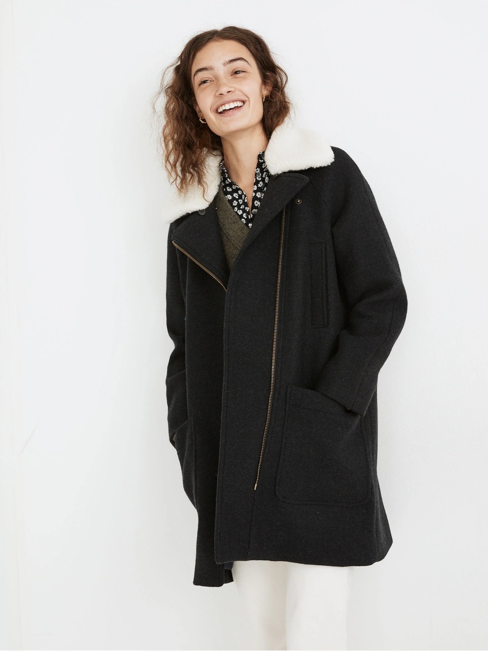 🌟 NWT 🌟 madewell eldridge zip coat in insuluxe fabric - Picture 2 of 2